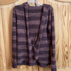 Roxy brown hooded cardigan sweater